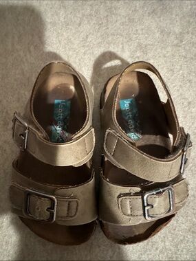 Earthies Kids Tan Suede Double-Strap Buckle Sandals